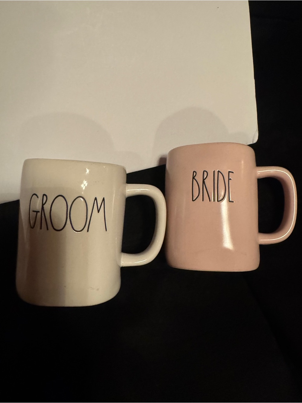 Rae Dunn ~ Bride and Groom ~ Mug Magenta Artisan Collection Coffee Tea Cup